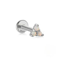 Opal Round Trio | Sterling Silver Flat Back Stud 16G Gauge