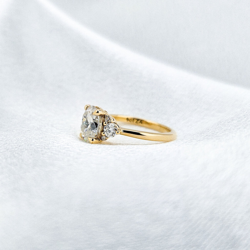 Oval and Round Cluster Ring