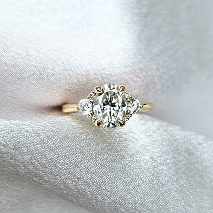 Oval and Round Cluster Ring