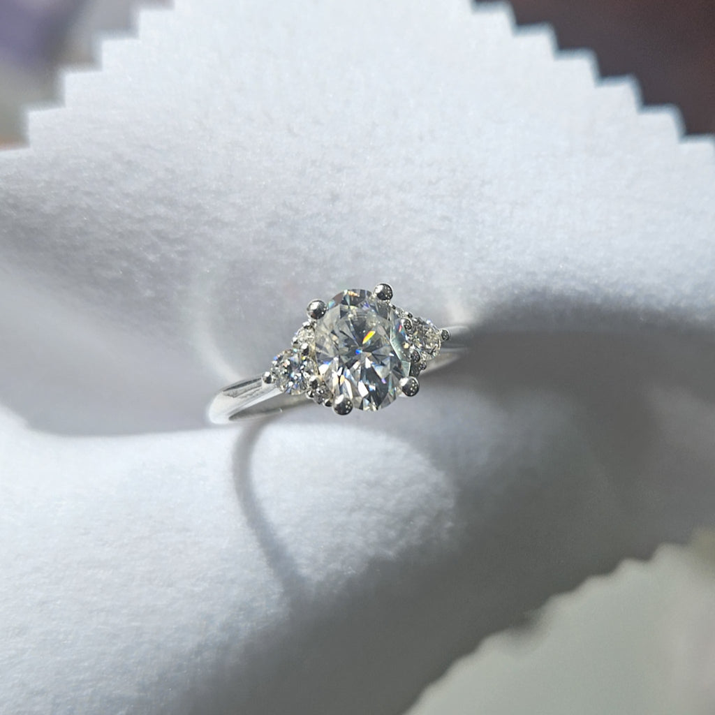 Oval and Round Cluster Ring
