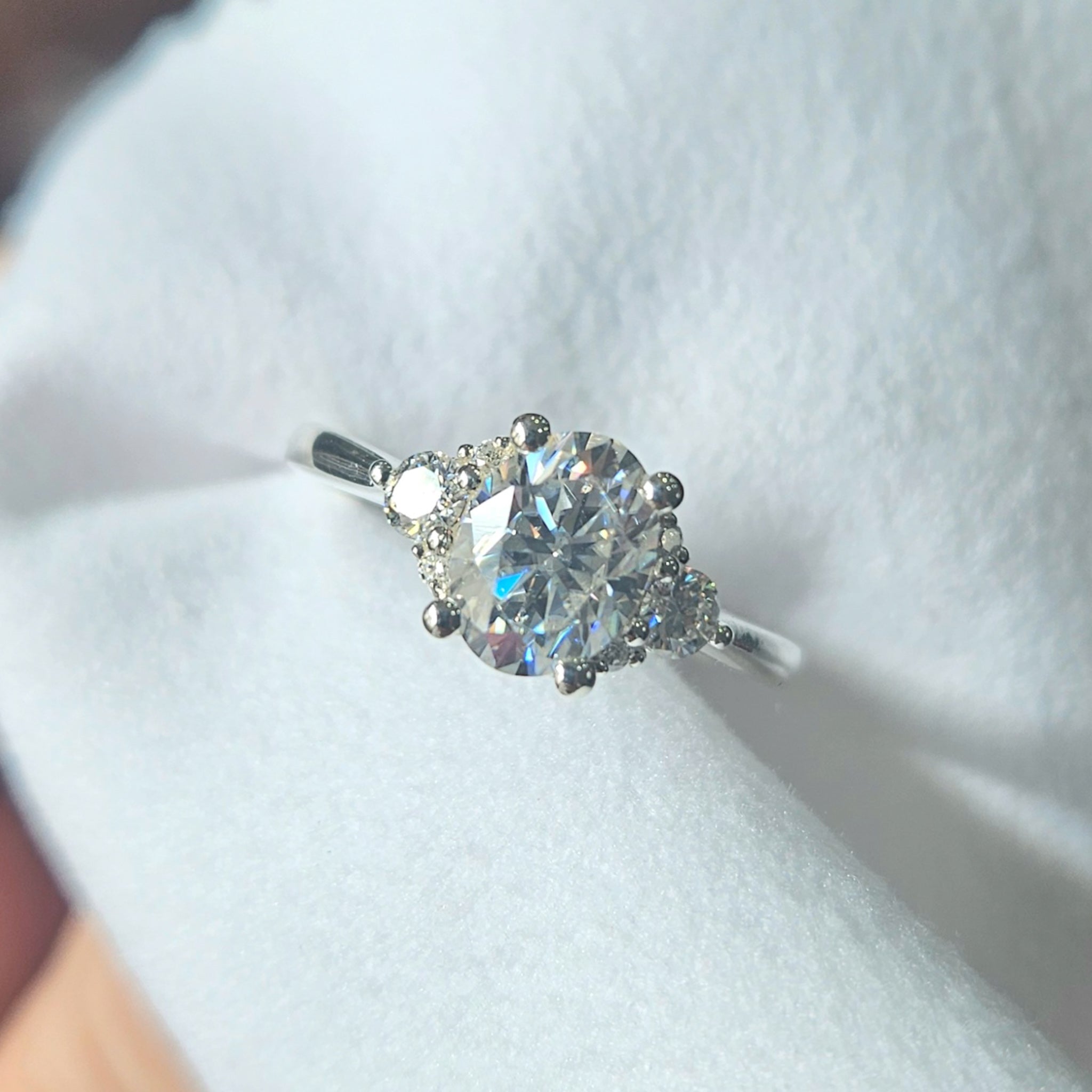 Oval and Round Cluster Ring