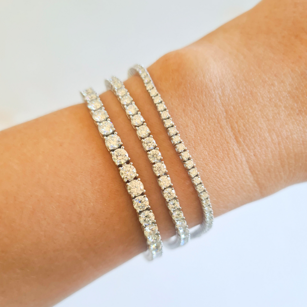 3mm Moissanite Tennis Bracelet in Sterling Silver