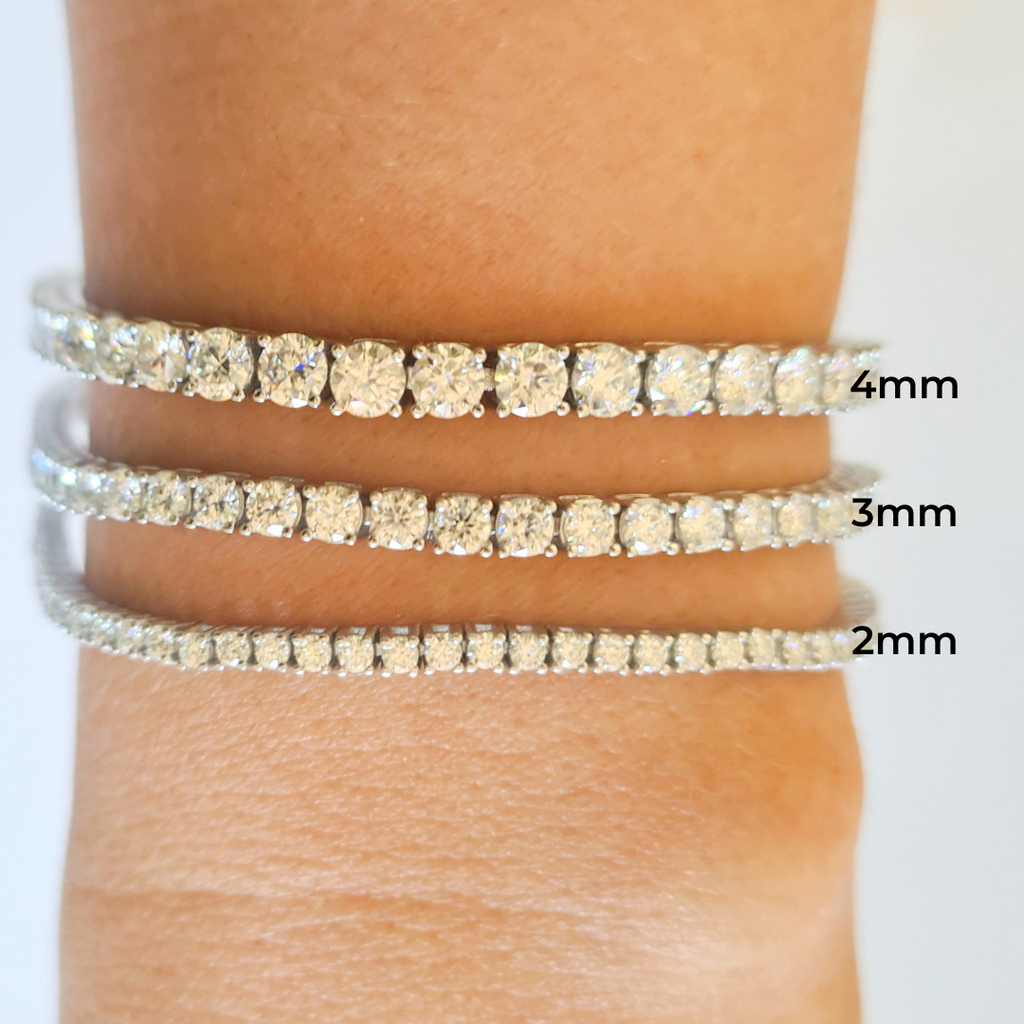 3mm Moissanite Tennis Bracelet in Sterling Silver
