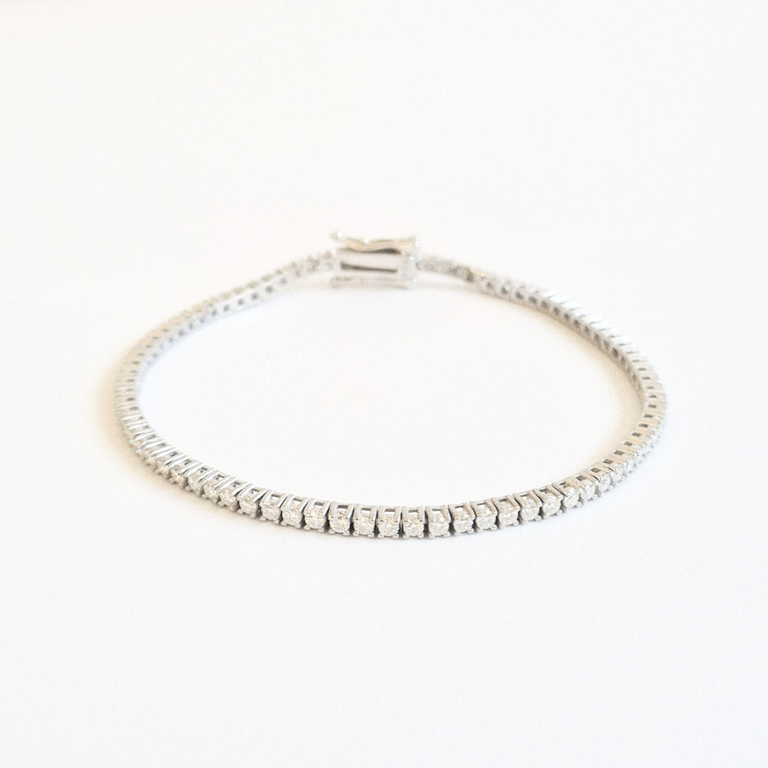 2mm Moissanite Tennis Bracelet in Sterling Silver