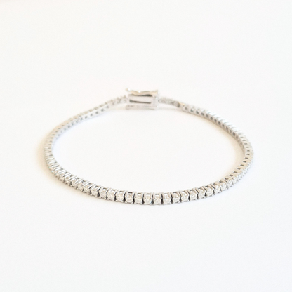 2mm Moissanite Tennis Bracelet in Sterling Silver