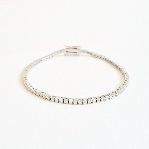 2mm Moissanite Tennis Bracelet in Sterling Silver