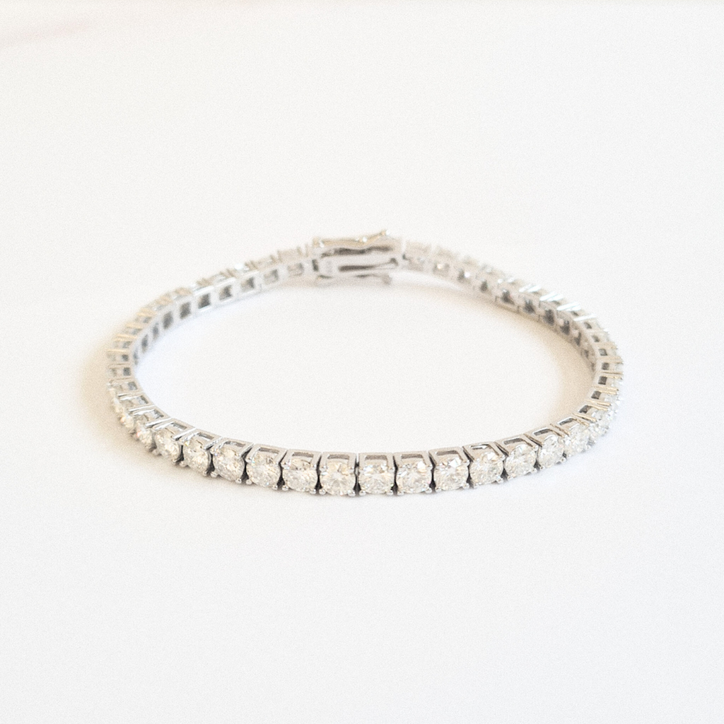 4mm Moissanite Tennis Bracelet in Sterling Silver