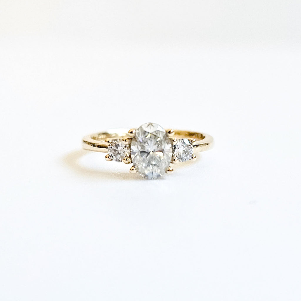 Three Stone Round and Oval Ring