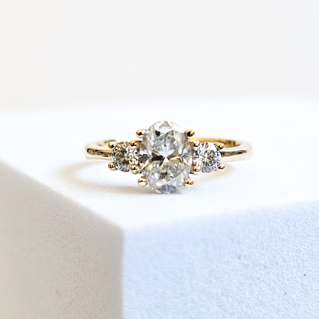 Three Stone Round and Oval Ring