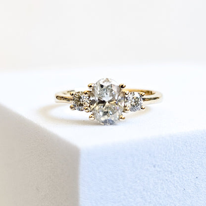 Three Stone Round and Oval Ring