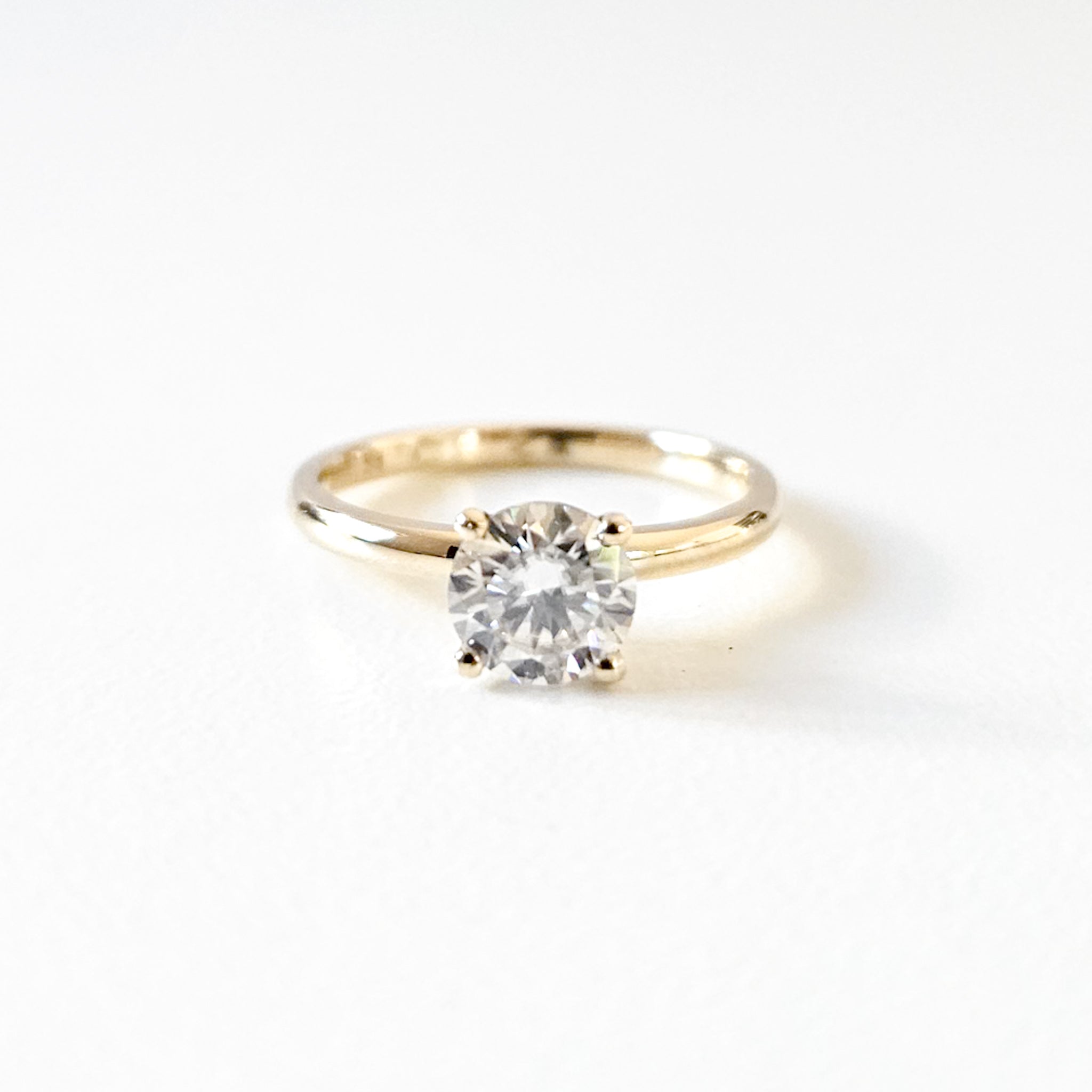 Minimalist Round Solitaire Moissanite Ring
