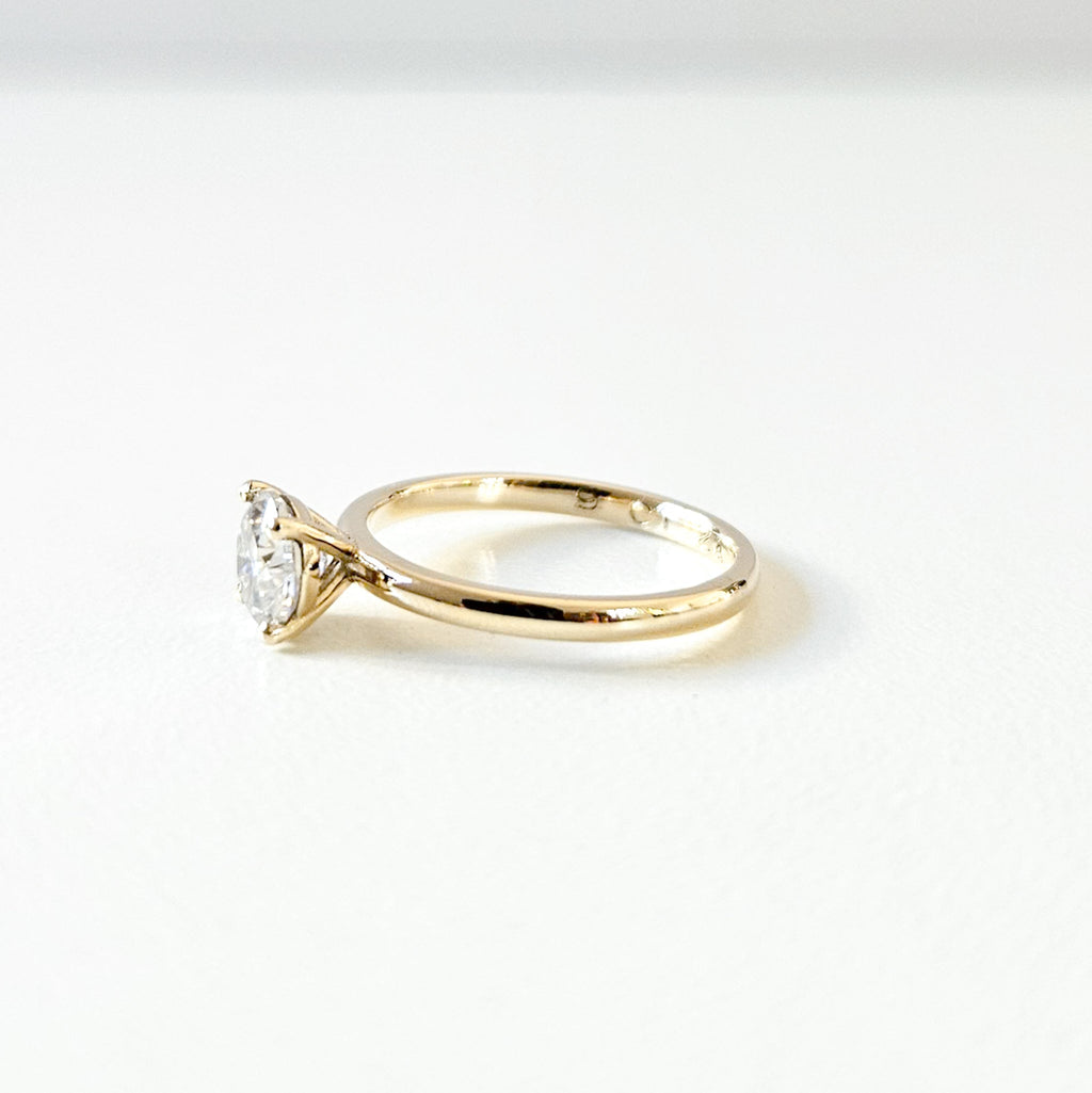 Minimalist Round Solitaire Moissanite Ring