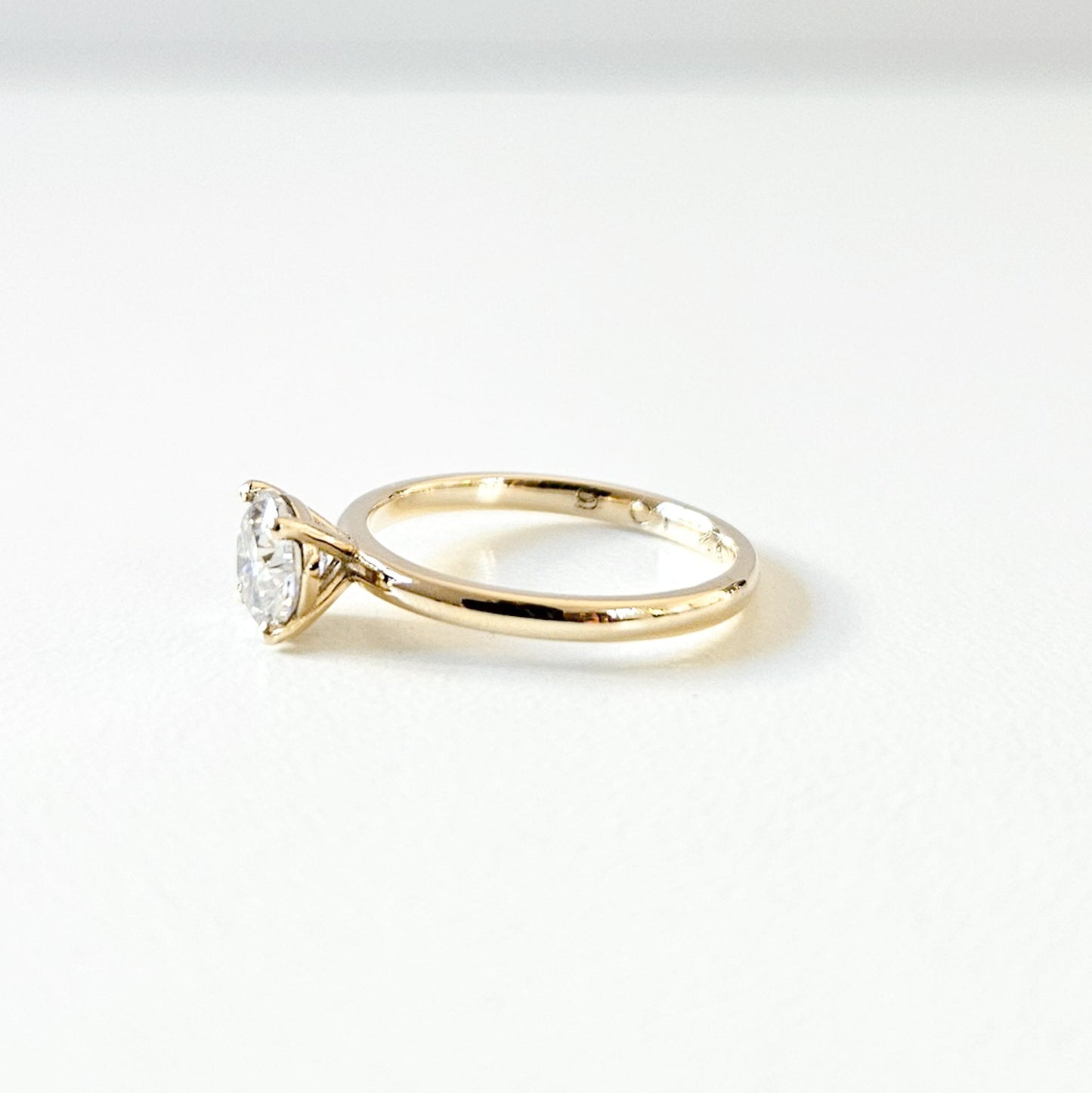 Minimalist Round Solitaire Moissanite Ring