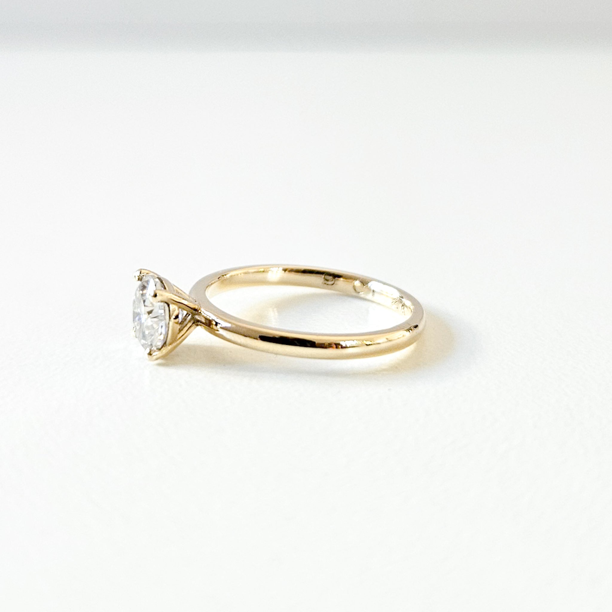 Minimalist Round Solitaire Moissanite Ring