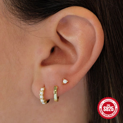 Opal Sterling Silver Earring Set