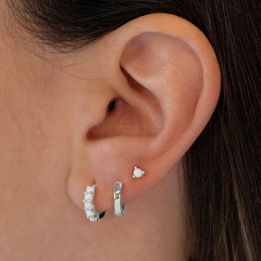 Opal Sterling Silver Earring Set