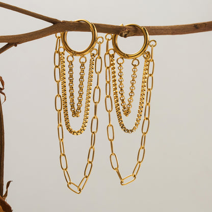 Tassel Chain Hoop Earrings