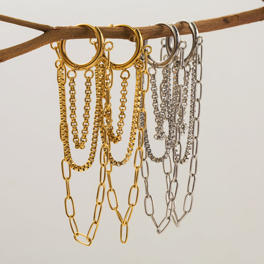 Tassel Chain Hoop Earrings