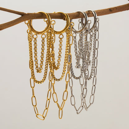 Tassel Chain Hoop Earrings