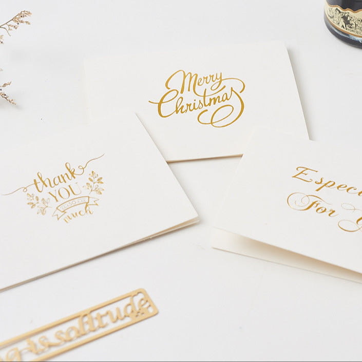 Small Gold Embossed Handwritten Gift Card