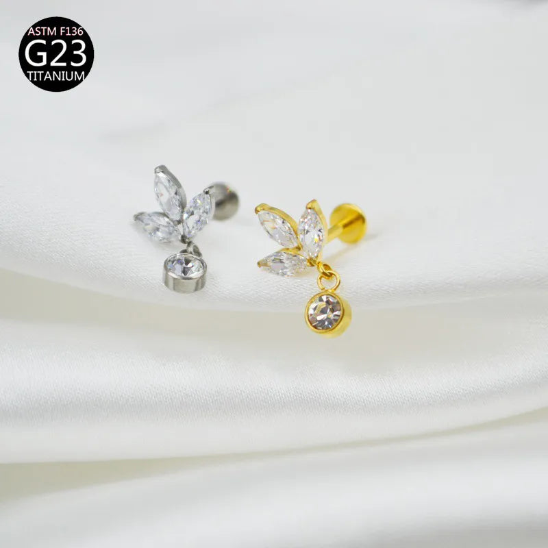 Iris | G23 Titanium Flat Back Stud
