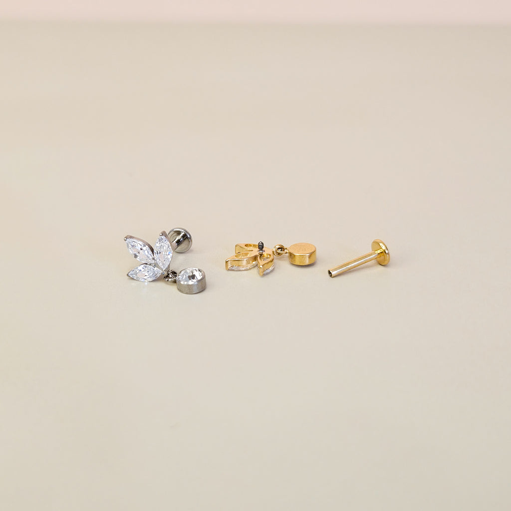 Iris | G23 Titanium Flat Back Stud