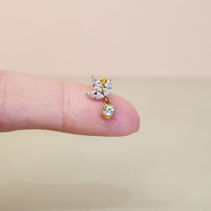 Iris | G23 Titanium Flat Back Stud