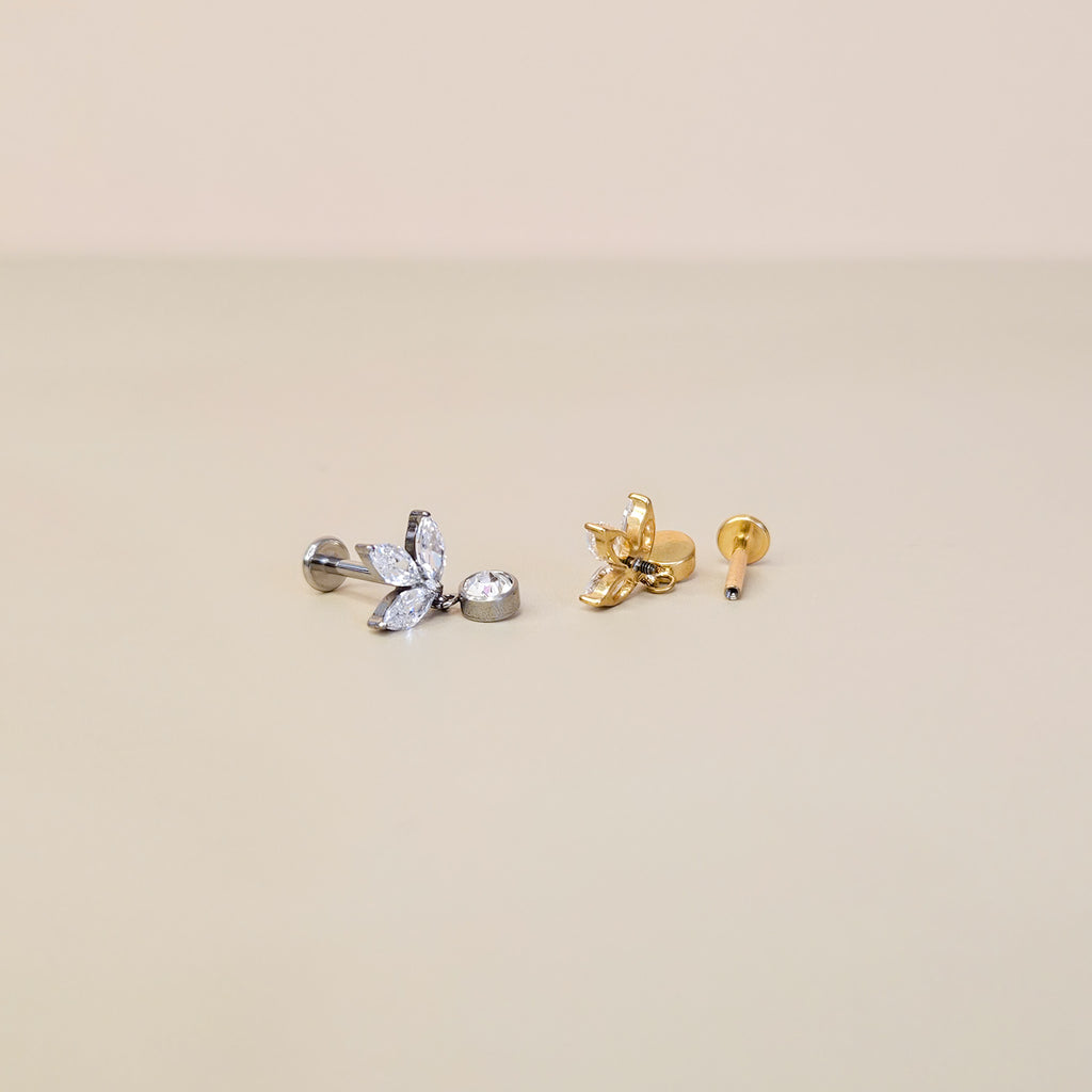Iris | G23 Titanium Flat Back Stud
