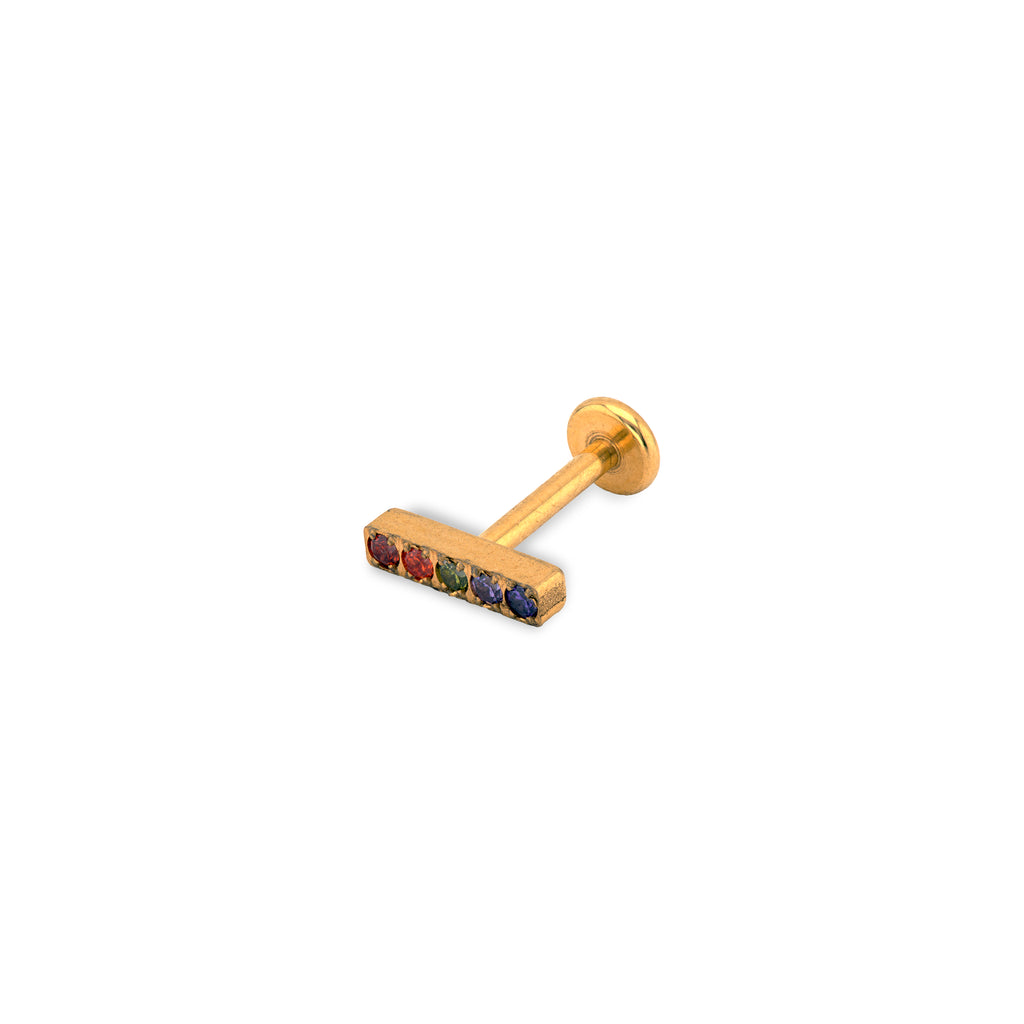 Rainbow Bar | G23 Titanium Flat Back Stud