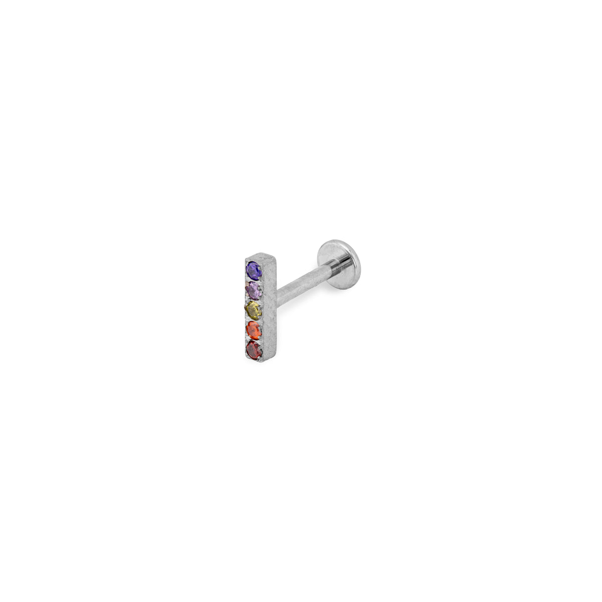 Rainbow Bar | G23 Titanium Flat Back Stud 16G Gauge