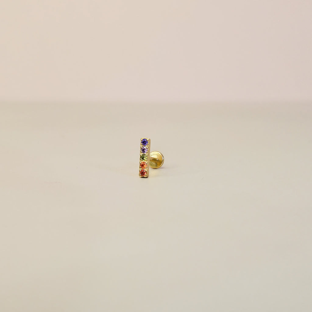 Rainbow Bar | G23 Titanium Flat Back Stud