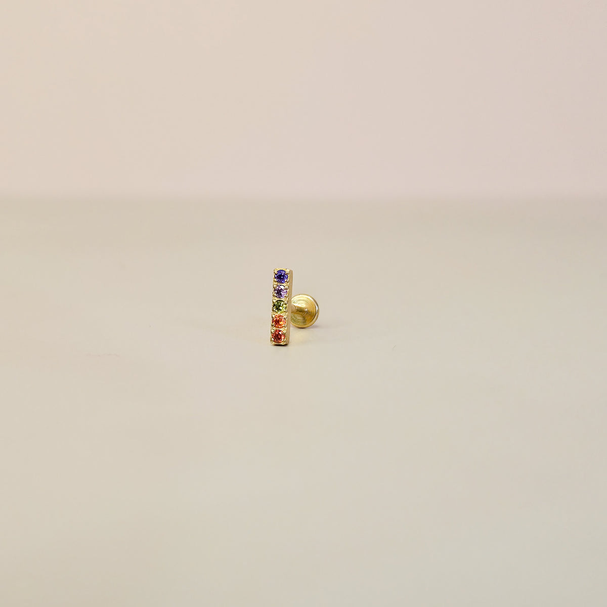 Rainbow Bar | G23 Titanium Flat Back Stud