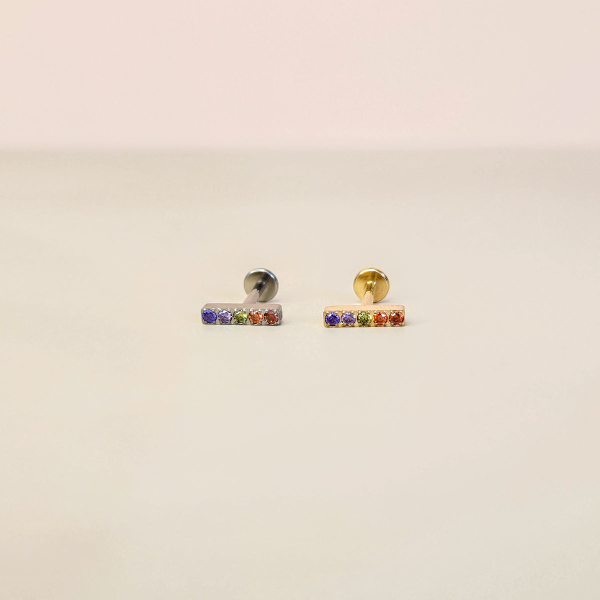 Rainbow Bar | G23 Titanium Flat Back Stud