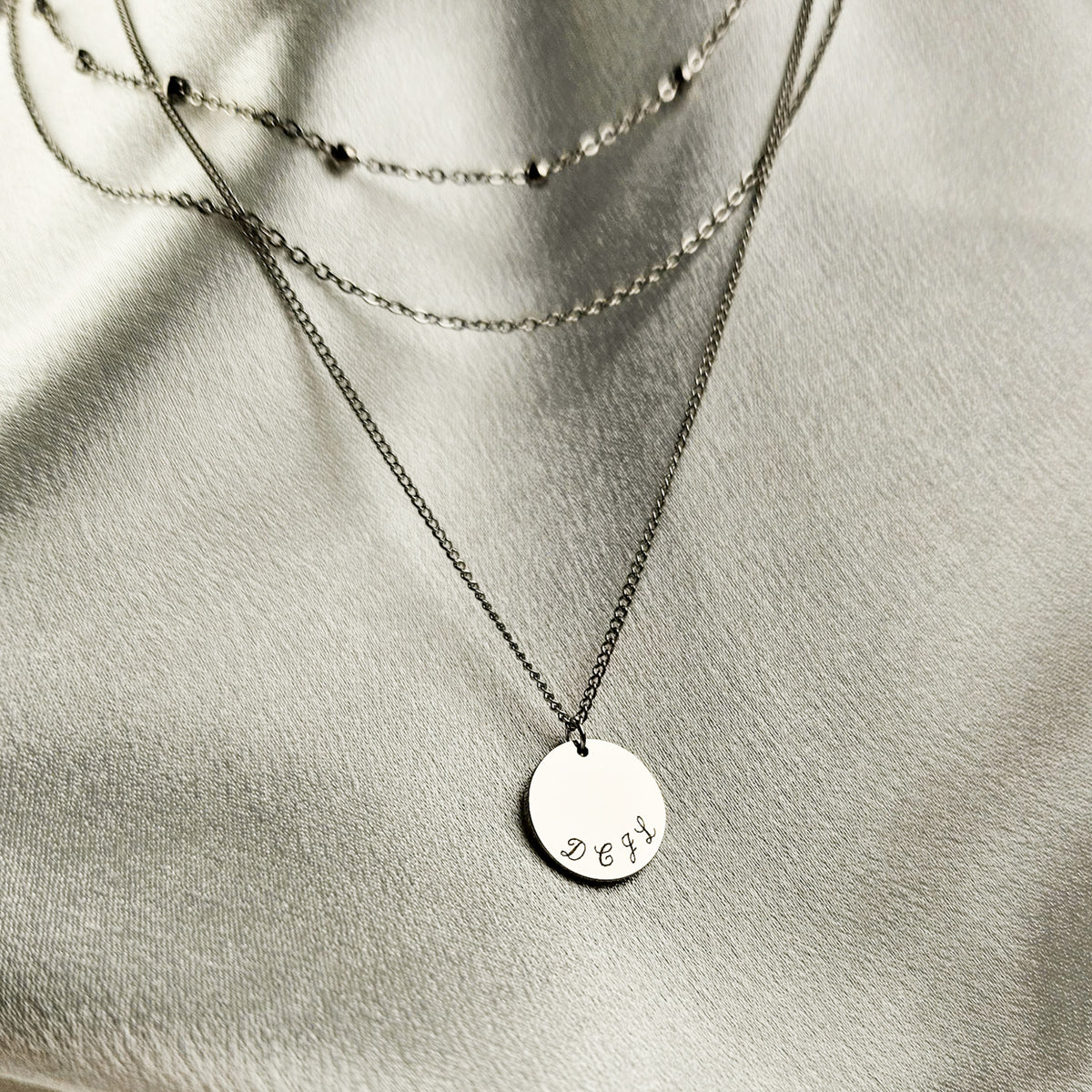 Trio Engraved Necklace
