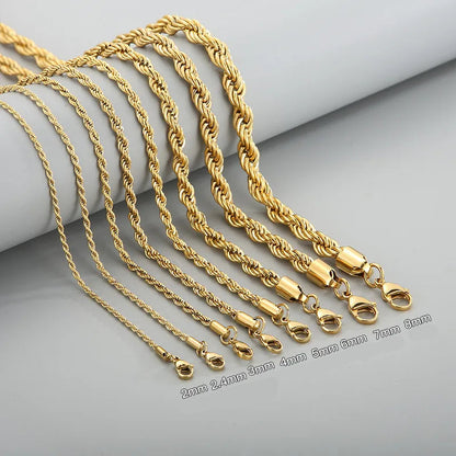 60cm Twisted Chain Necklace