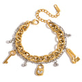 Two Tone Charm Bracelet