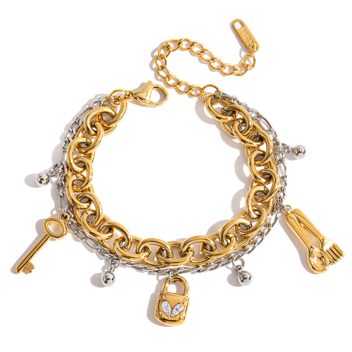Two Tone Charm Bracelet