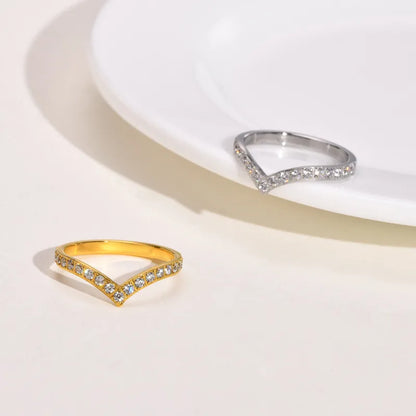 V Half Eternity Ring