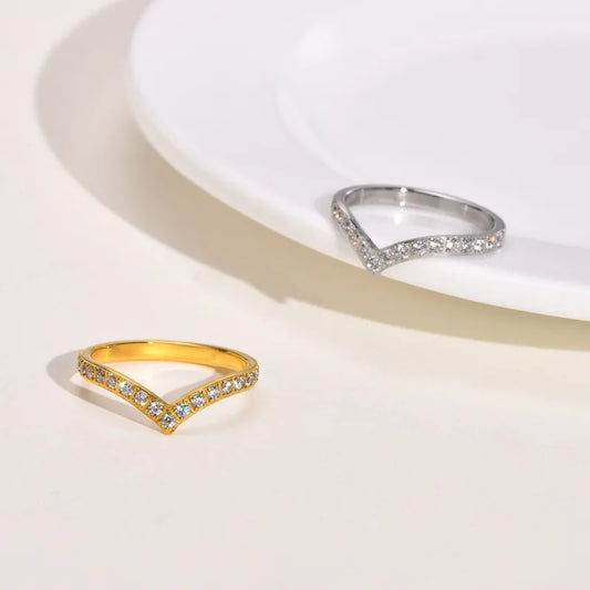 V Half Eternity Ring