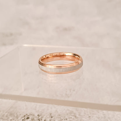 Brushed Rose Gold Titanium Ring