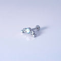 White Opal Curvy | G23 Titanium Flat Back Stud