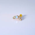 Blue Opal Curvy | G23 Titanium Flat Back Stud