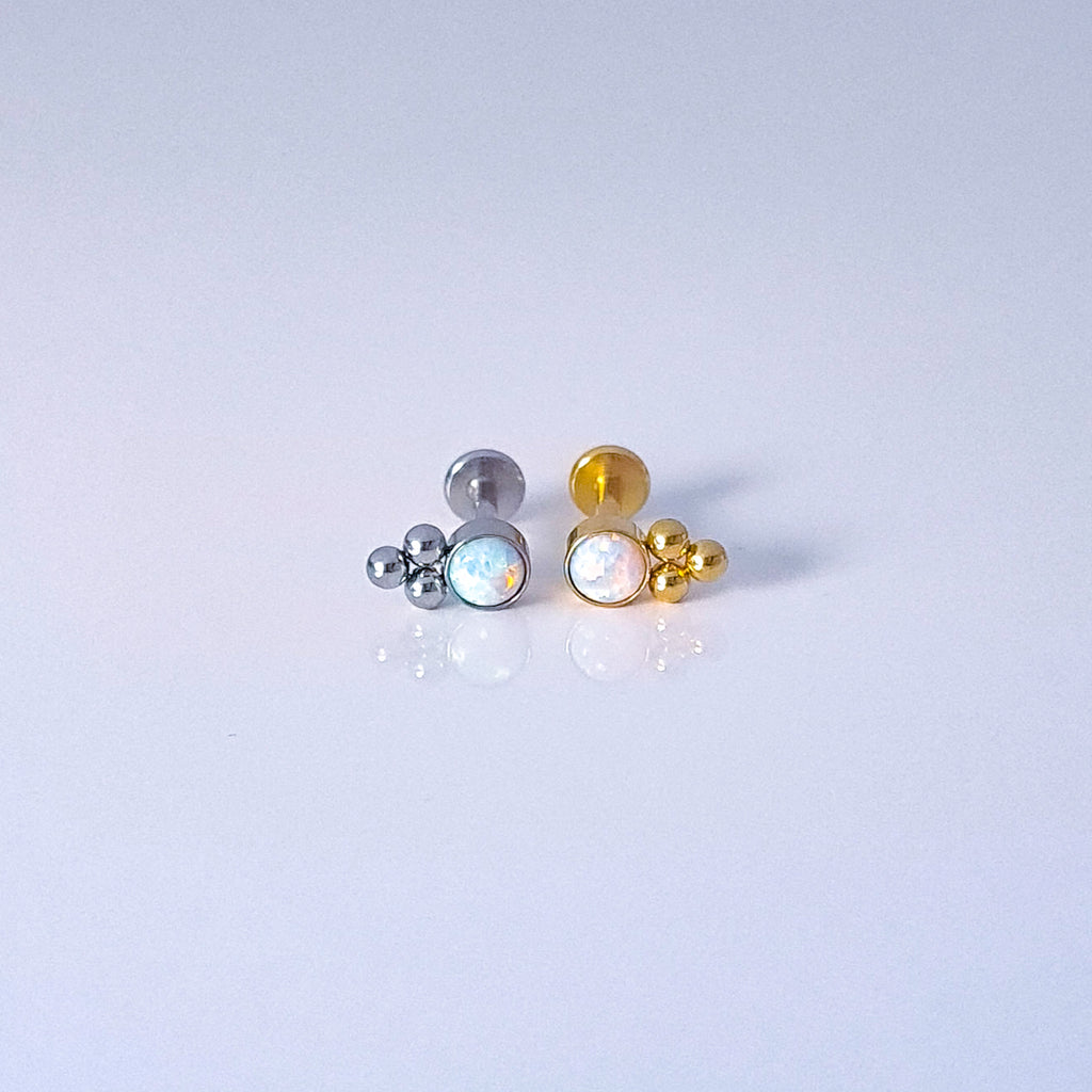 White Opal Flair | G23 Titanium Flat Back Stud