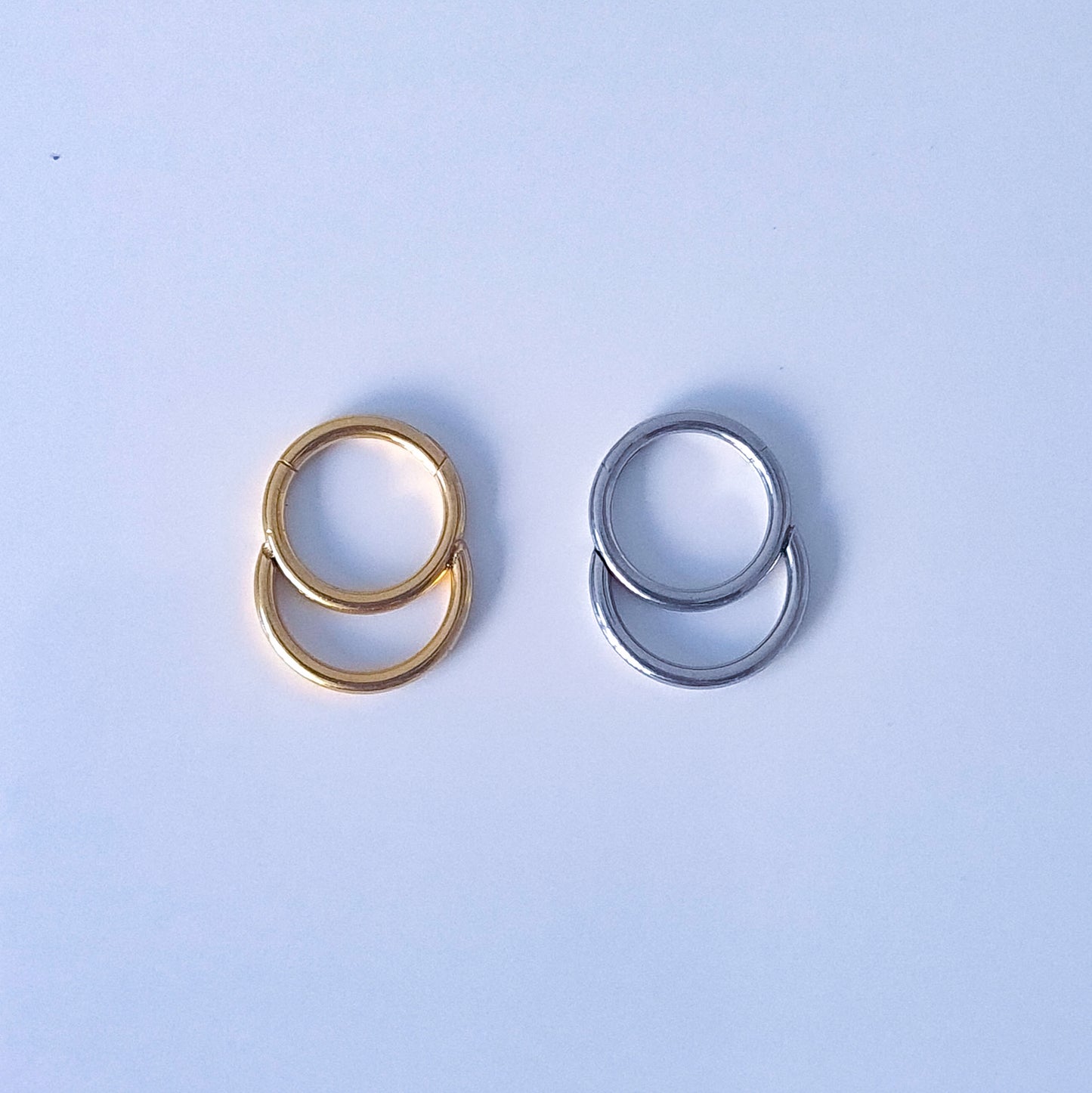 Pair Of Stainless Steel Segment Rings - Multiple Gauges From 18g To 6g