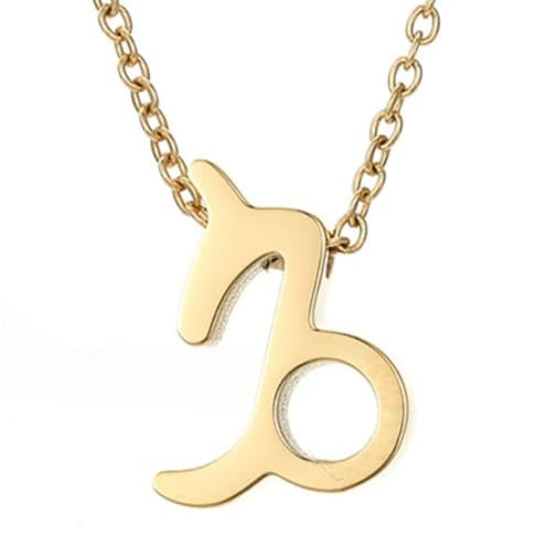 Capricorn Stainless steel pure 18ct gold plated zodiac horoscope minimalist necklace