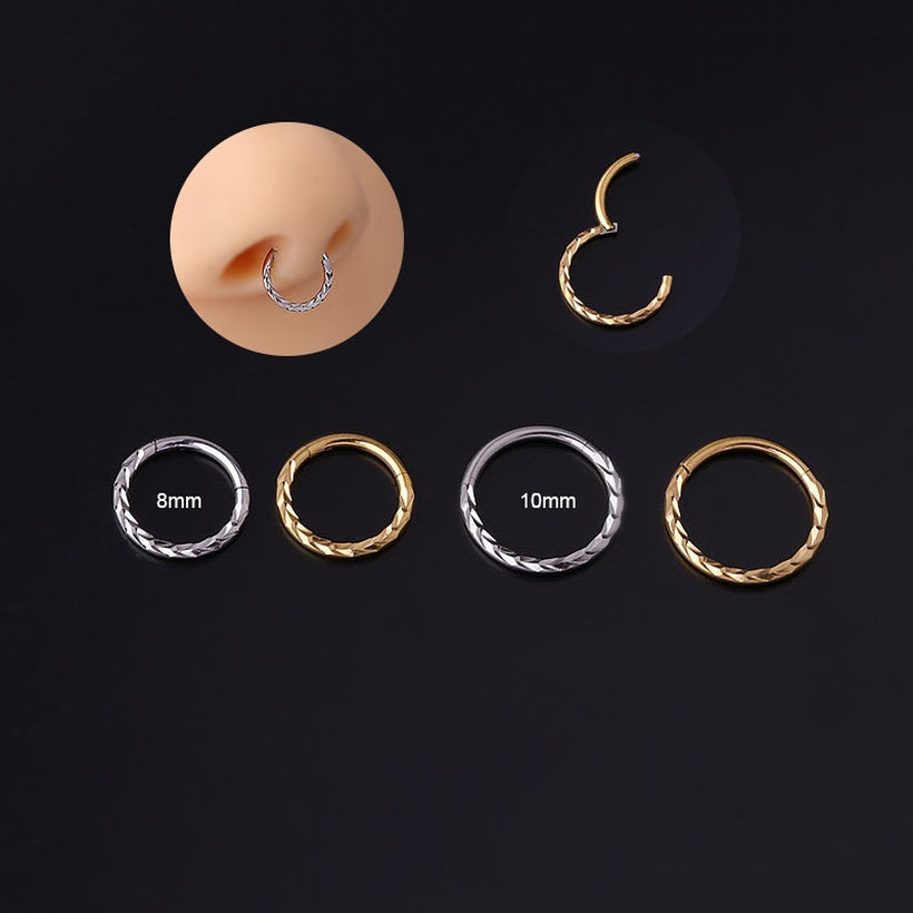 1.2mm Chevron | Stainless Steel Seamless Clicker Ring 16G Gauge