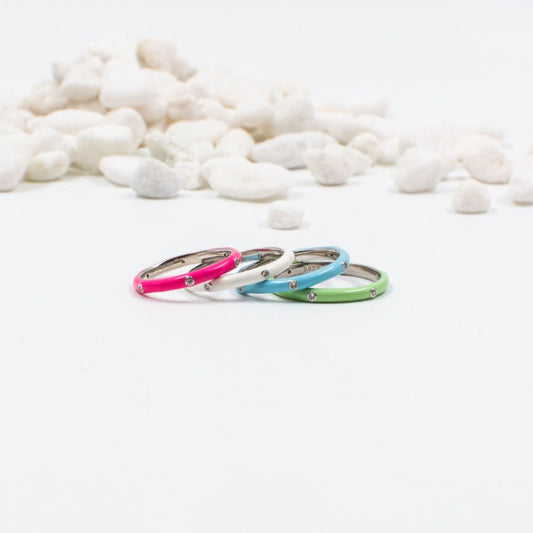 Colour Pop Enamel Ring in Sterling Silver