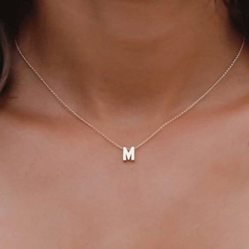 925 sterling silver necklace Initial Letter M Personalized Symbols &  Letters Serif Font