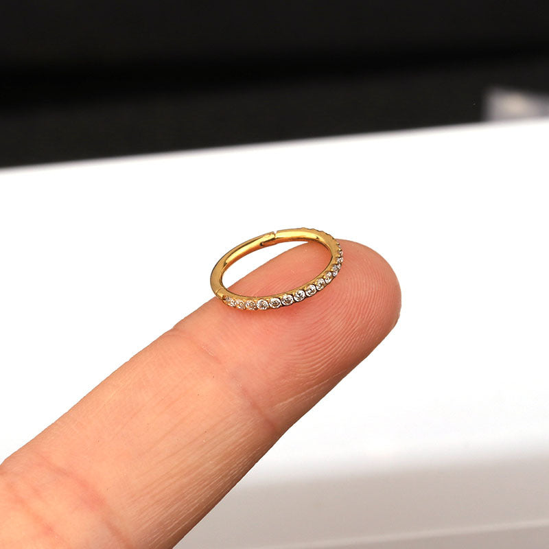 1.2mm CZ | Stainless Steel Seamless Clicker Ring 16G Gauge
