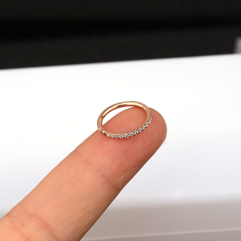 1.2mm CZ | Stainless Steel Seamless Clicker Ring 16G Gauge